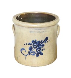 Blue Decorated Crock Signed B. Norton And Co. Worcester