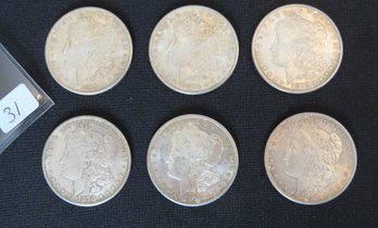 Six Morgan Silver Dollars All 1878-S