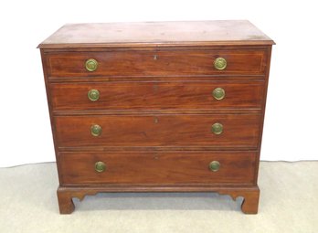 Mahogany Four Drawer Chippendale Chest With Bracket Base