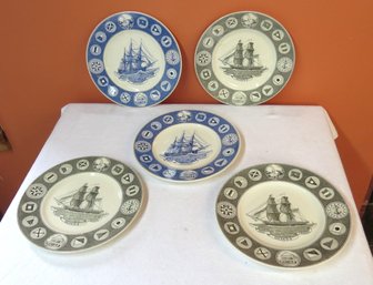 Lot 5 Wedgewood Nautical Plates