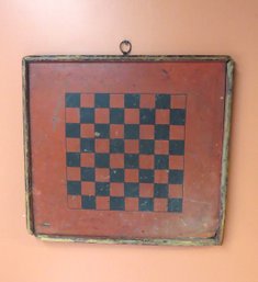 Red And Black Painted Checkerboard