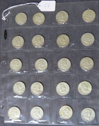 Twenty Ben Franklin Half Dollars