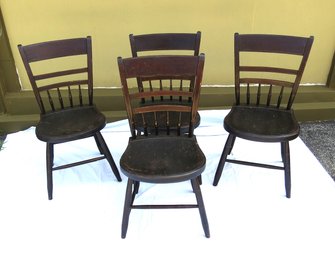 Set 4 Thumb Back Windsor Chairs
