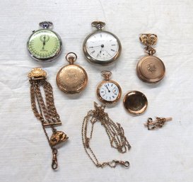 Lot GF Pocket Watches, GF Fobs, Stop Watch As Is