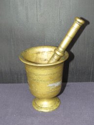 18th Century French Brass Mortar And Pestle