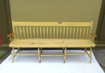 Period Arrow Back Windsor Bench In Good Solid Useable Condition