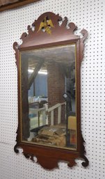 Large Period Chippendale Mirror With Phoenix Bird Crest