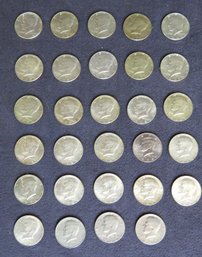 Lot Of 29 Kennedy Half Dollars