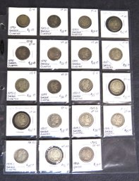 Lot Of 19 Barber Quarters