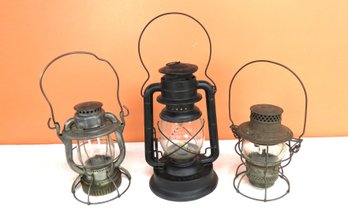 Three Dietz Lanterns In Original Condition