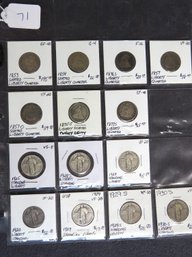 Lot Of 14 Standing Liberty Quarters,