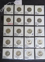 Lot Of 20 Washington Silver Quarters