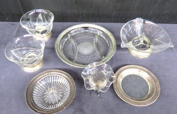 Lot Cut Glass With Sterling Fittings