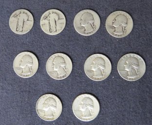 Lot Of 10 Silver Quarters