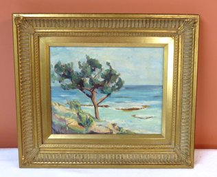 Oil On Canvas Panel Of Bermuda Shore Scene By Emerson Oliver Marblehead MA