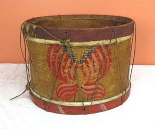 Civil War Era Snare Drum With Two American Flag Decoration