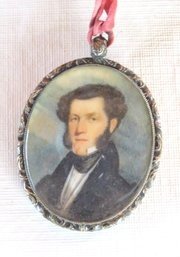 Miniature Portrait Painting Of A Gentleman