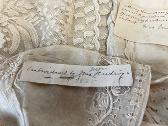 Lot Antique Baby Bonnets Several With Provenance As Early As 1760