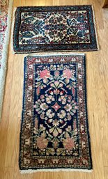 Two Persian Floral Rugs 22.5x34 - 22x38