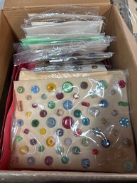 Box Lot Buttons 20th Century Acrylic Glass And Miscellaneous