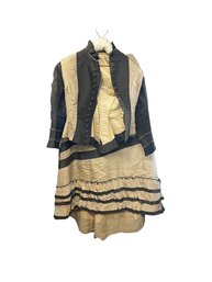 Two Piece Antique Brown And Beige Day Suit