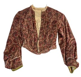 Paisley Antique Velvet Bodice With Front Lace Panel
