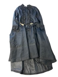 Two Piece Suit Black Bodice With Black Lace Trim And Skirt