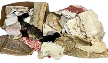 Two Boxes Lace And Linens