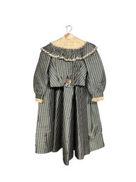 Two Piece Antique Suit In A Black And White Check Pattern