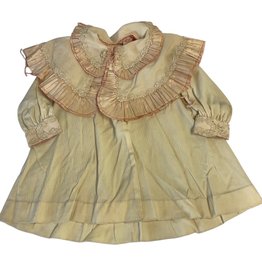 Antique Childs Coat With Fancy Pink Collar And Cuffs