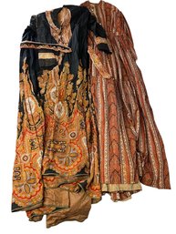 Two Antique Paisley Patterned Dresses