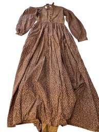 19th C Brown Calico Dress