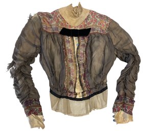 Victorian Bodice With Floral Yoke And Front Panel