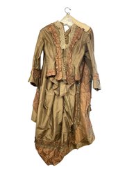 Two Piece Antique Dress With Bustle Skirt