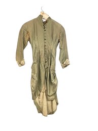 Two Pieces Antique Green Silk