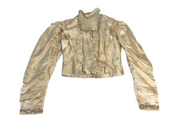 Antique Cream Colored Bodice With Tiny Floral Pattern