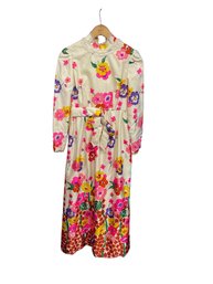 Vintage Mid Century Modern Floral Dress