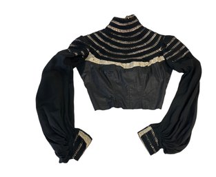 Three Antique Black Bodices