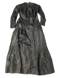 Victorian Black Bodice With Smocking And Matching Skirt