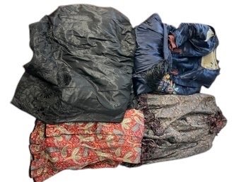 Ladies Clothing Lot Black Dress, Fringed Cape, Paisley Skirt