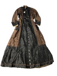 Antique Black And Plaid Dress