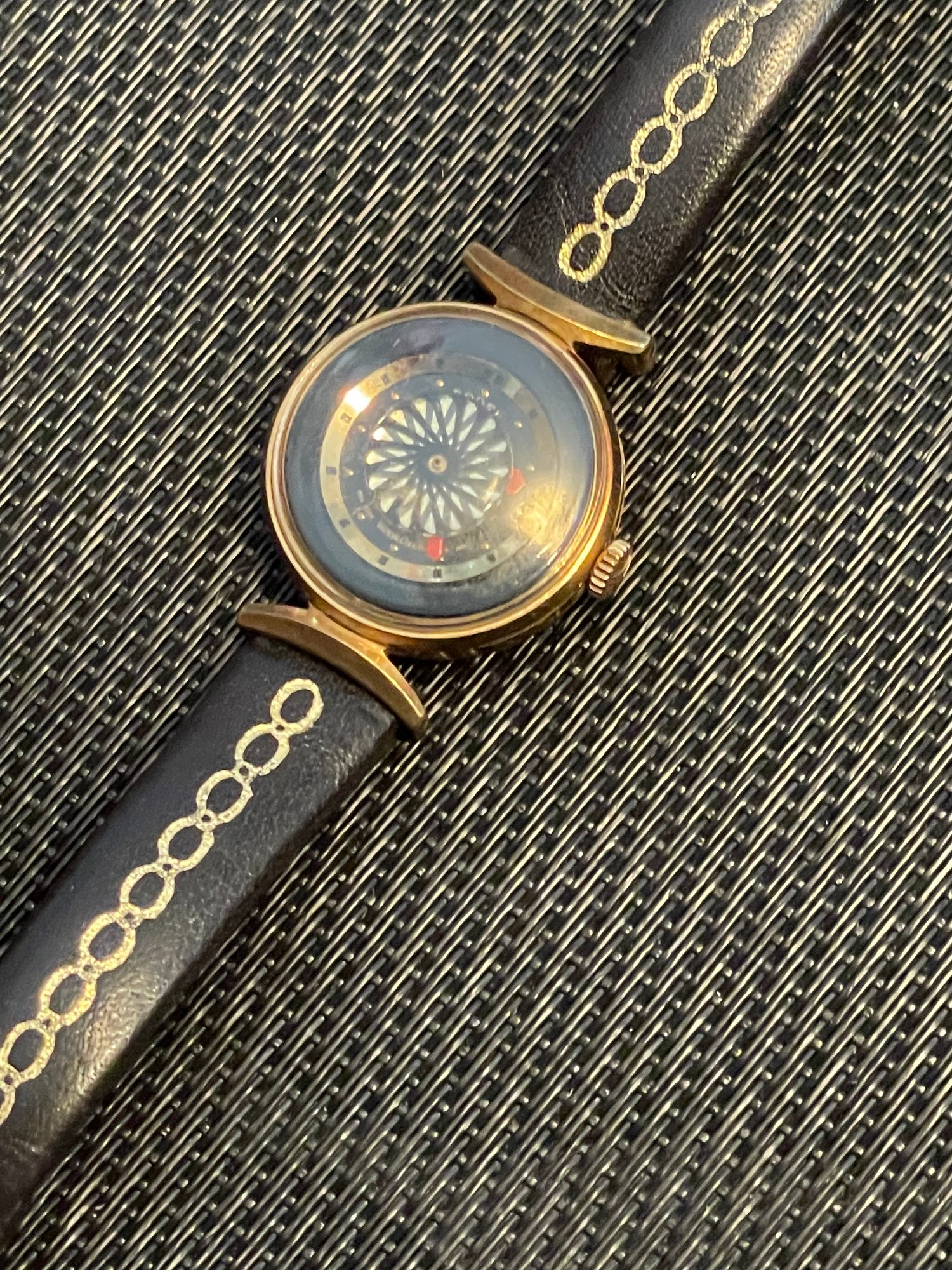 Vintage Ladies Ernest Borel Kaleidoscope Cocktail Swiss Watch Skeleton Back 1967 Ernest Borel “cocktail 4331” Kaleidoscope Mechanical  main image 3