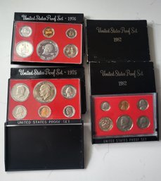 U.S. PROOF SET--COLLECTION OF 4 SETS-1975-1976-1982-1982