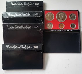 U.S. PROOF SET--COLLECTION OF 5 SETS-1973-1974-1975-1977-1978