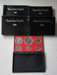 U.S. PROOF SET--COLLECTION OF 5--1973-1980-1980-1981-1981