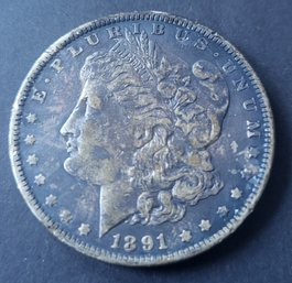 U.S. MORGAN SILVER DOLLAR---1891