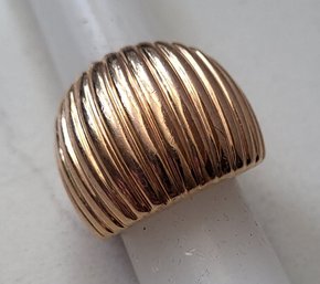 VINTAGE 'STEEL BY DESIGN' MARKED BRONZE-MILOR-ITALY RING--SIZE 7