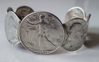 U.S. SILVER COIN CUFF BRACELET--1940-1946