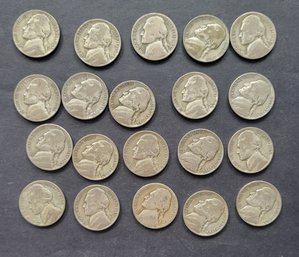 U.S. WWII 35% SILVER NICKELS--COLLECTION OF 20