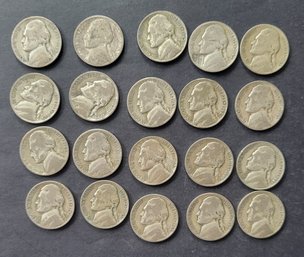 U.S. WWII 35% SILVER NICKELS--COLLECTION OF 20
